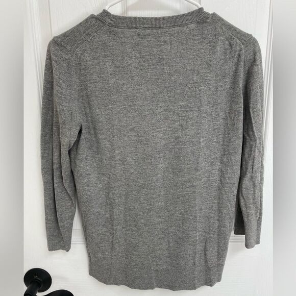 C. Wonder Gray Crew Neck 3/4 Sleeve Merino Wool Blend Sweater Women’s Size S - Picture 2 of 5